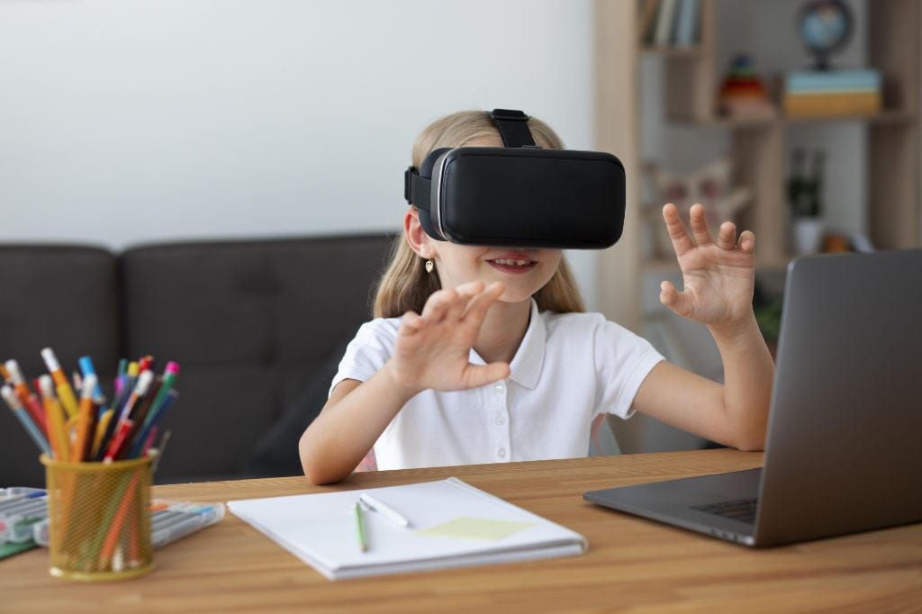 Girl in VR Glasses